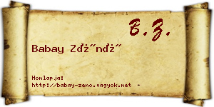 Babay Zénó névjegykártya